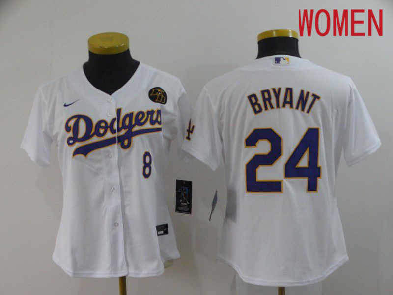 Women Los Angeles Dodgers #24 Bryant White Nike 2020 Game MLB Jerseys
